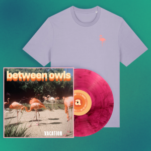 Bundle T-Shirt Between Owls Vacation with Record and Green Background